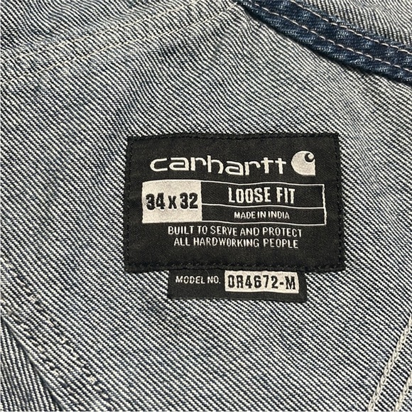 Carhart men's LOOSE FIT DENIM BIB OVERALL - Picture 4 of 11